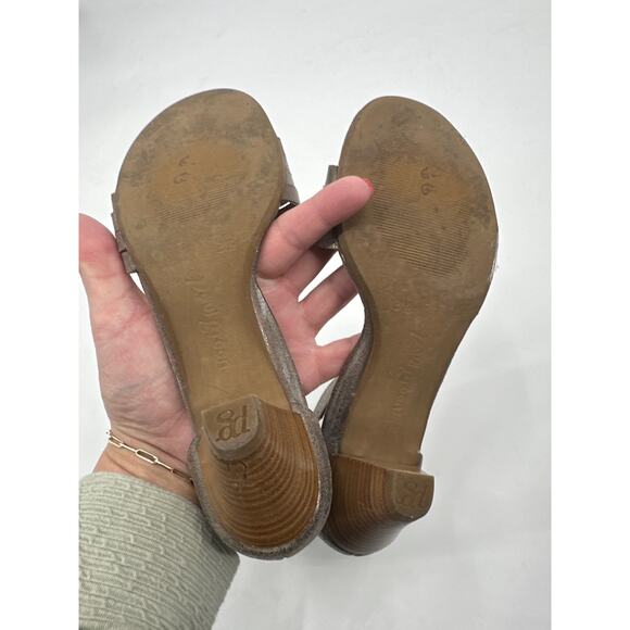 Paul Green Coco Metallic Taupe Leather Open Toe Ankle Strap Sandal UK 3.5/ US 6 - Picture 5 of 8